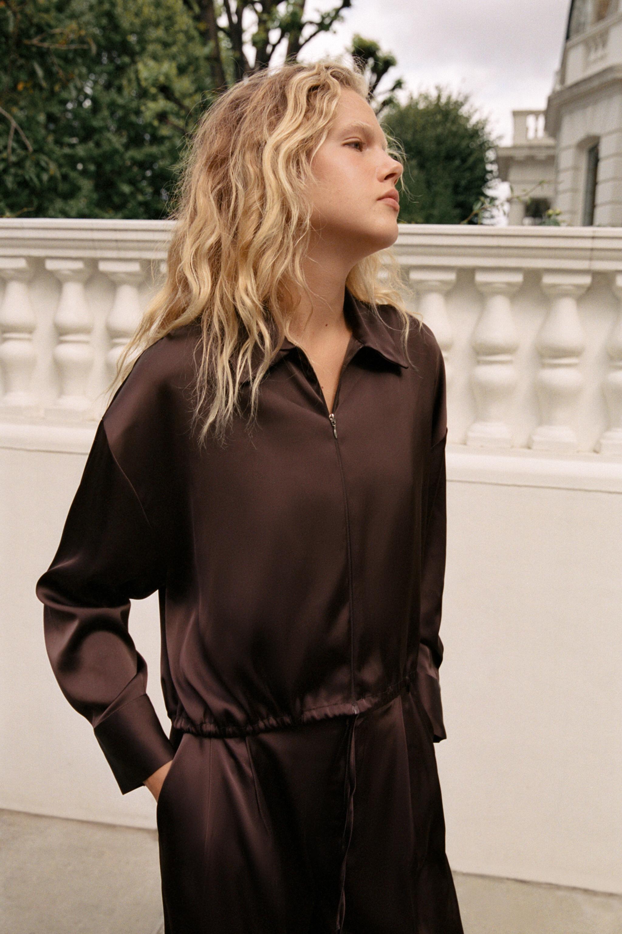 SATIN ZIP SHIRT