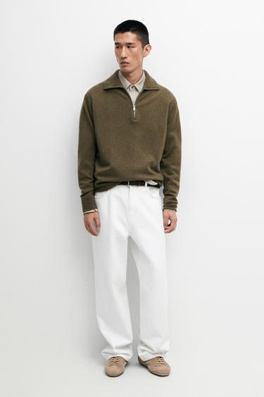 Zara Mock neck zip-up knit sweater - 547 - Image 0
