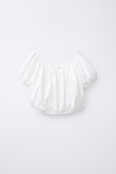COMBINED ELASTICATED TOP - White by Zara