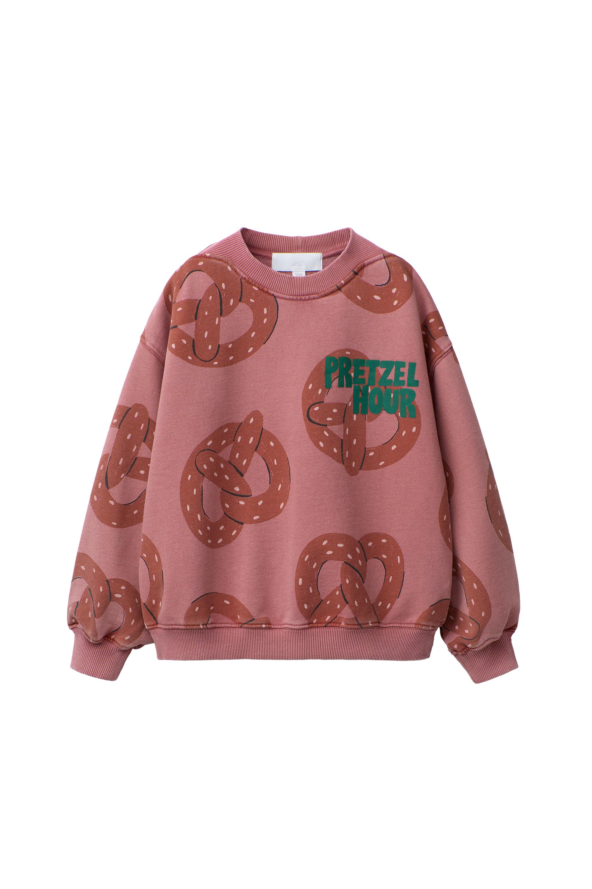 PRINTED PRETZEL SWEATSHIRT - Salmon | ZARA United States