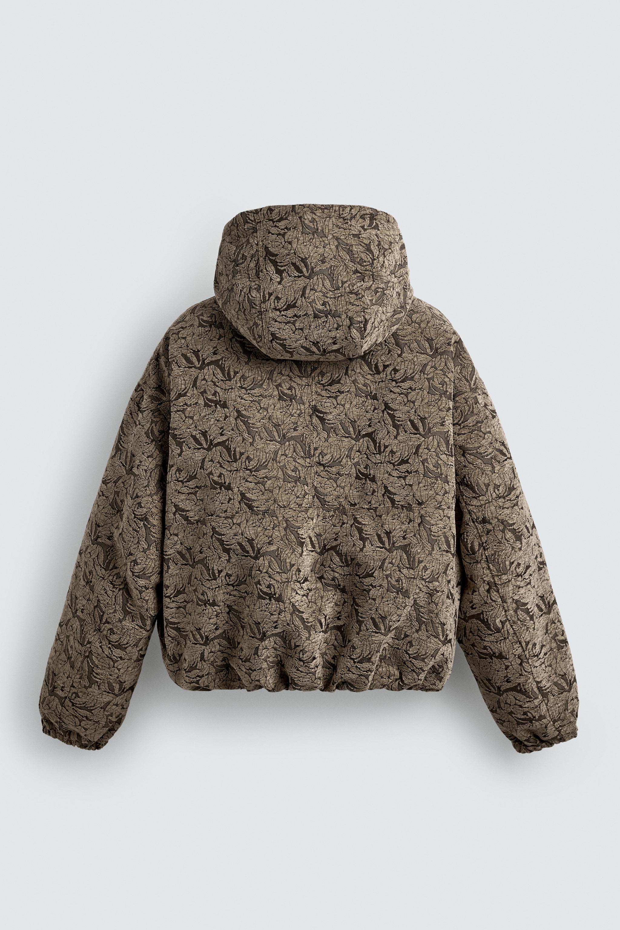 JAQUETA ACOLCHOADA JACQUARD - castanho | ZARA Brasil