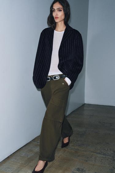 Zara ZW COLLECTION PINSTRIPE WOOL BLAZER - striped - Image 0