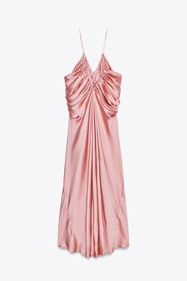 ROBE SATINÉE VOLUME ZW COLLECTION - Rose de Zara - Image 9