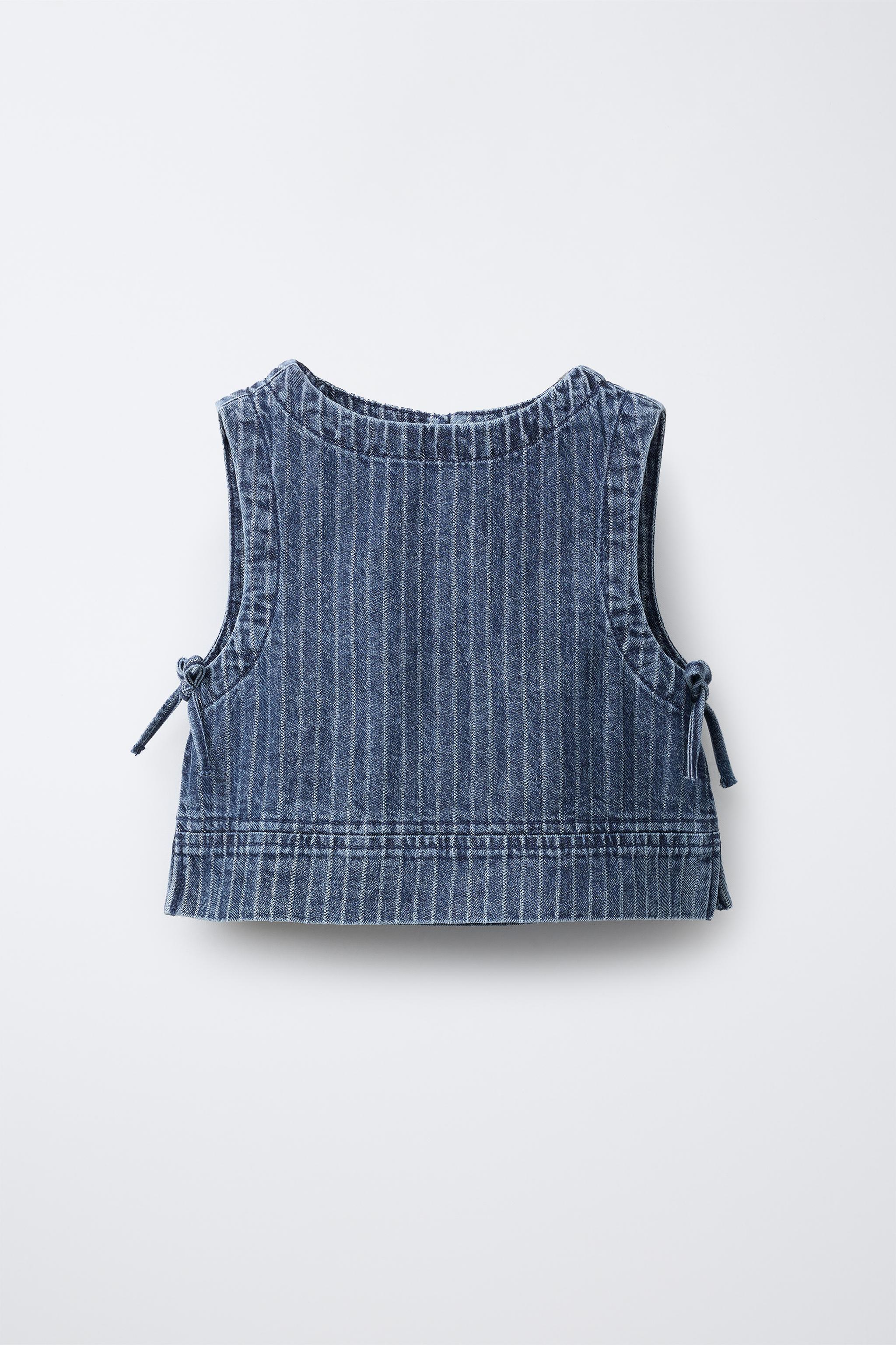 STRIPED DENIM TOP - striped | ZARA United States