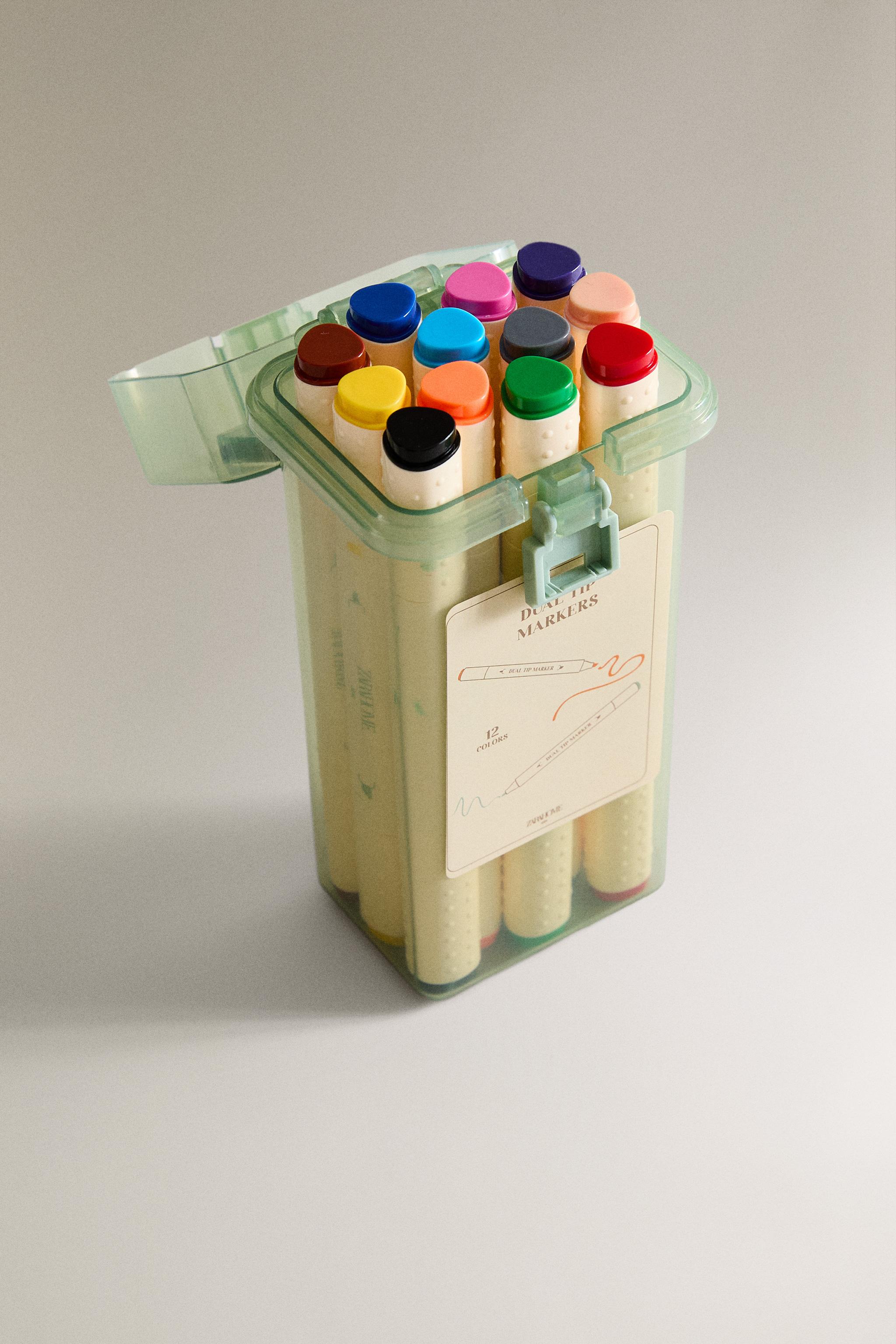 DUAL-TIP MARKERS (PACK OF 12) — Multicoloured