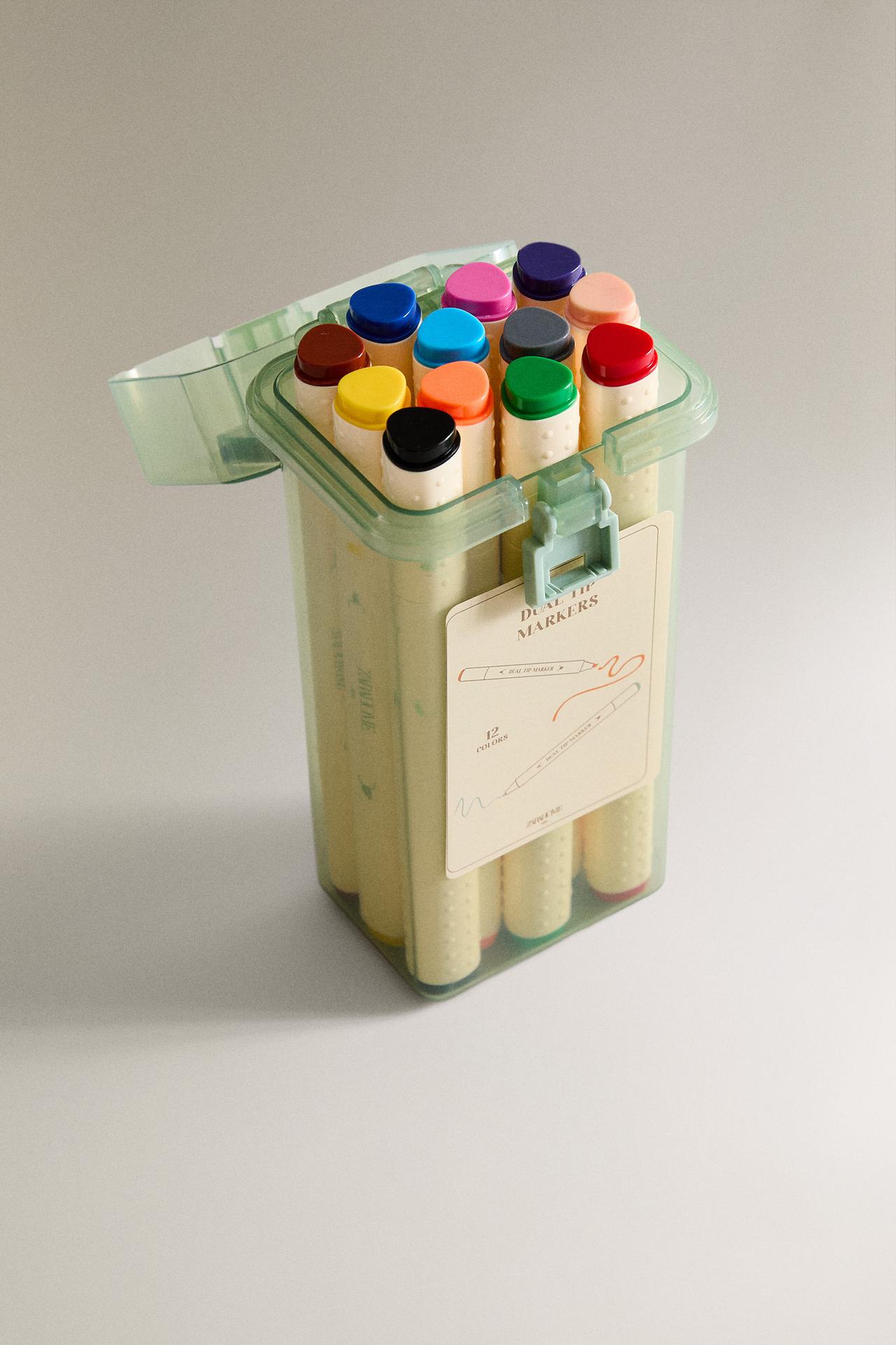 DUAL-TIP MARKERS (PACK OF 12) — Multicoloured
