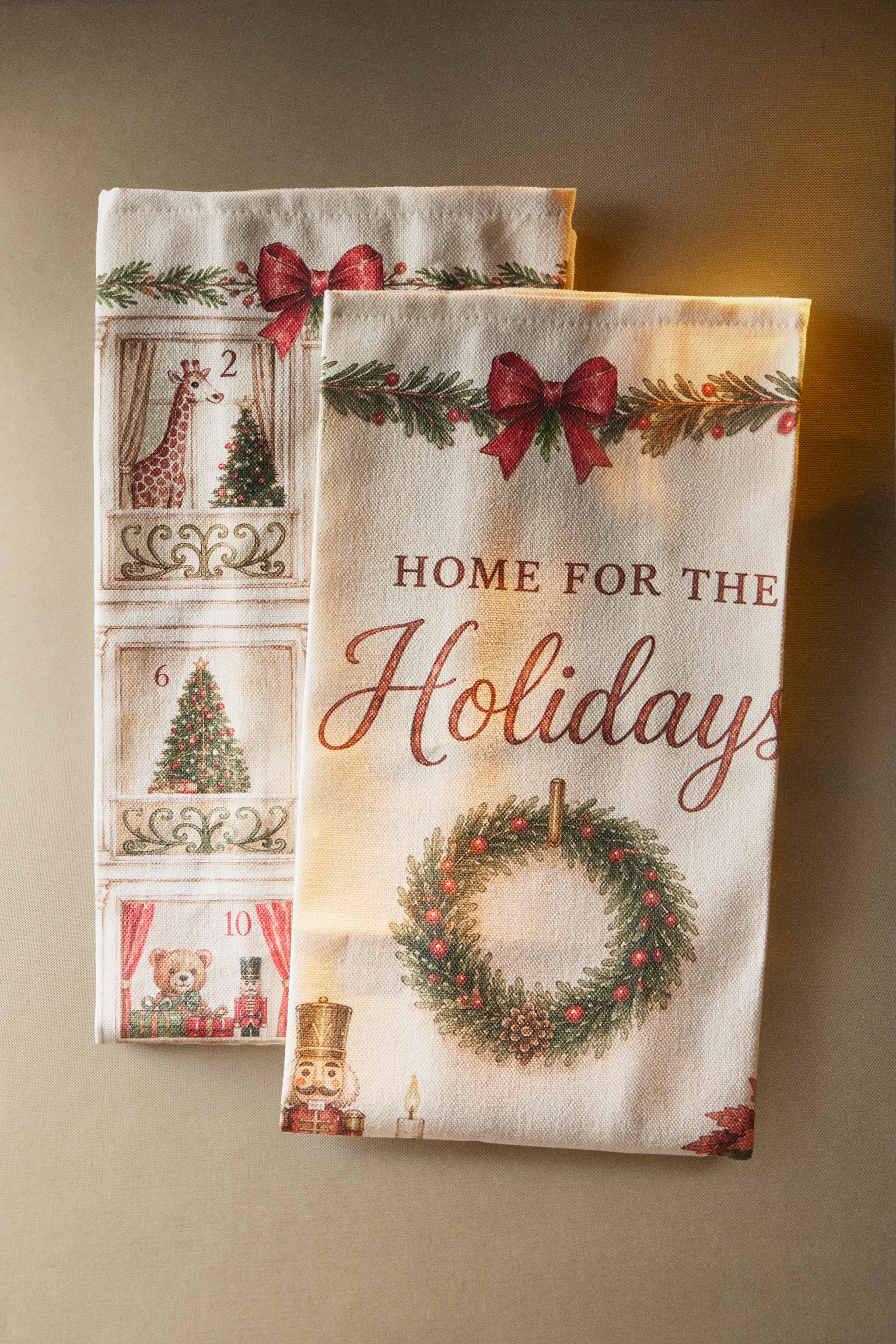 CHRISTMAS PRINT KITCHEN TOWELS (PACK OF 2)
