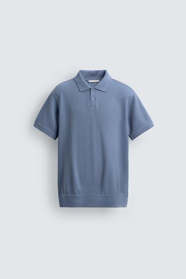 REGULAR FIT PIQUÉ POLO SHIRT - Blue by Zara