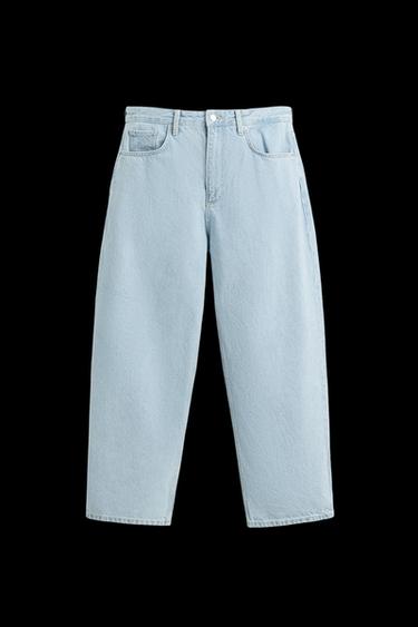 Zara TAPERED WIDE FIT JEANS - Light blue - Image 0