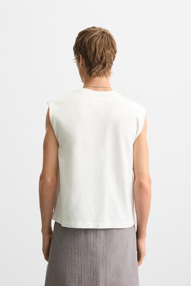 T-SHIRT IMPRIMÉ DÉLAVÉ - Blanc cassé de Zara - Image 2