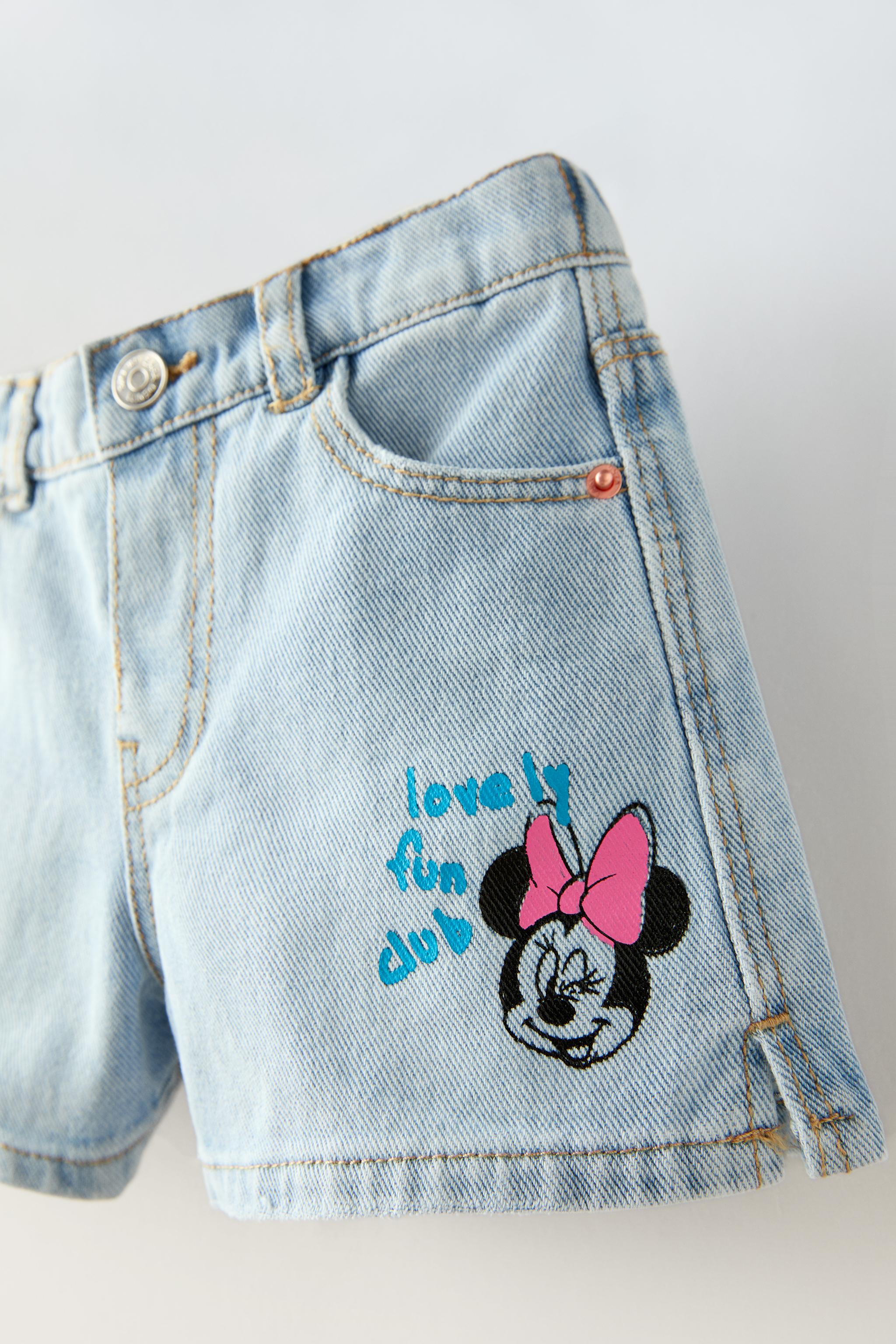 MINNIE MOUSE DISNEY GRAFFITI DENIM BERMUDA SHORTS Blue ZARA United Kingdom