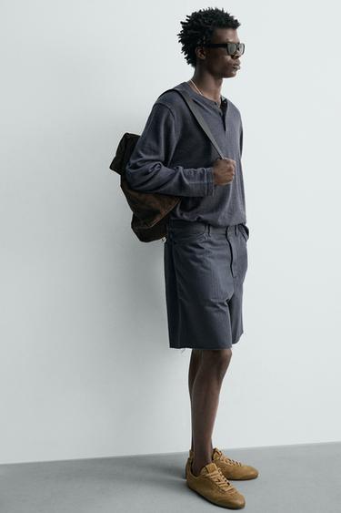 BERMUDA STRUCTURÉ COTON À PATTES - Indigo foncé de Zara - Image 5