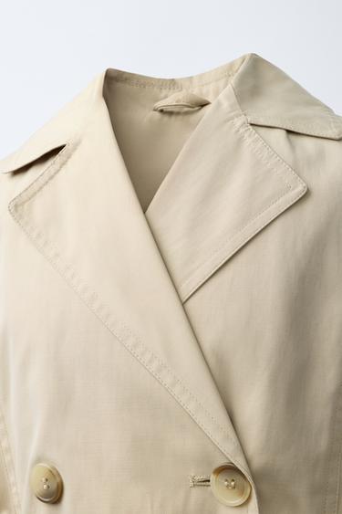 BASIC LONG TRENCH COAT - camel by Zara - Image 4