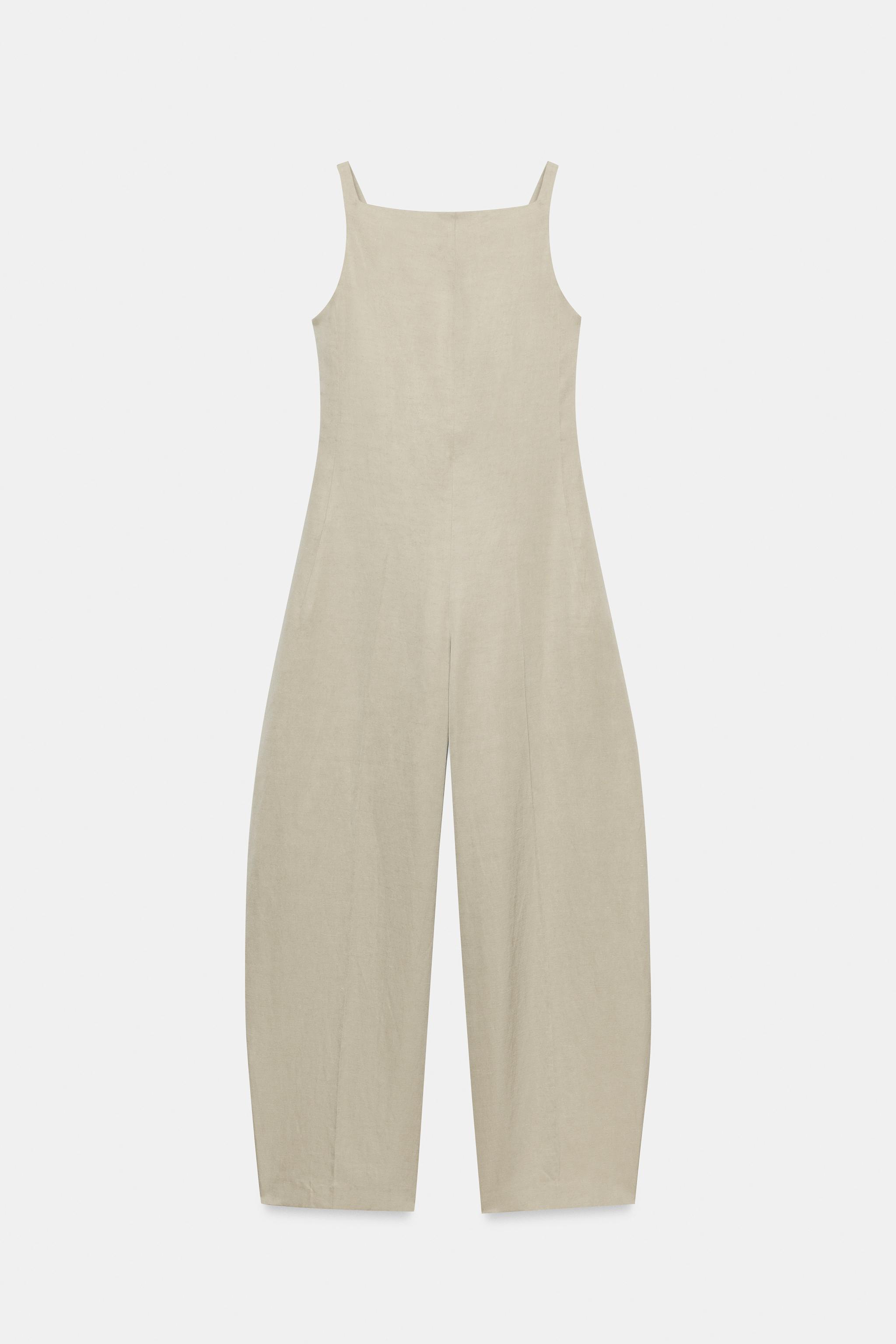 ZW COLLECTION OPEN BACK JUMPSUIT - Beige | ZARA United States