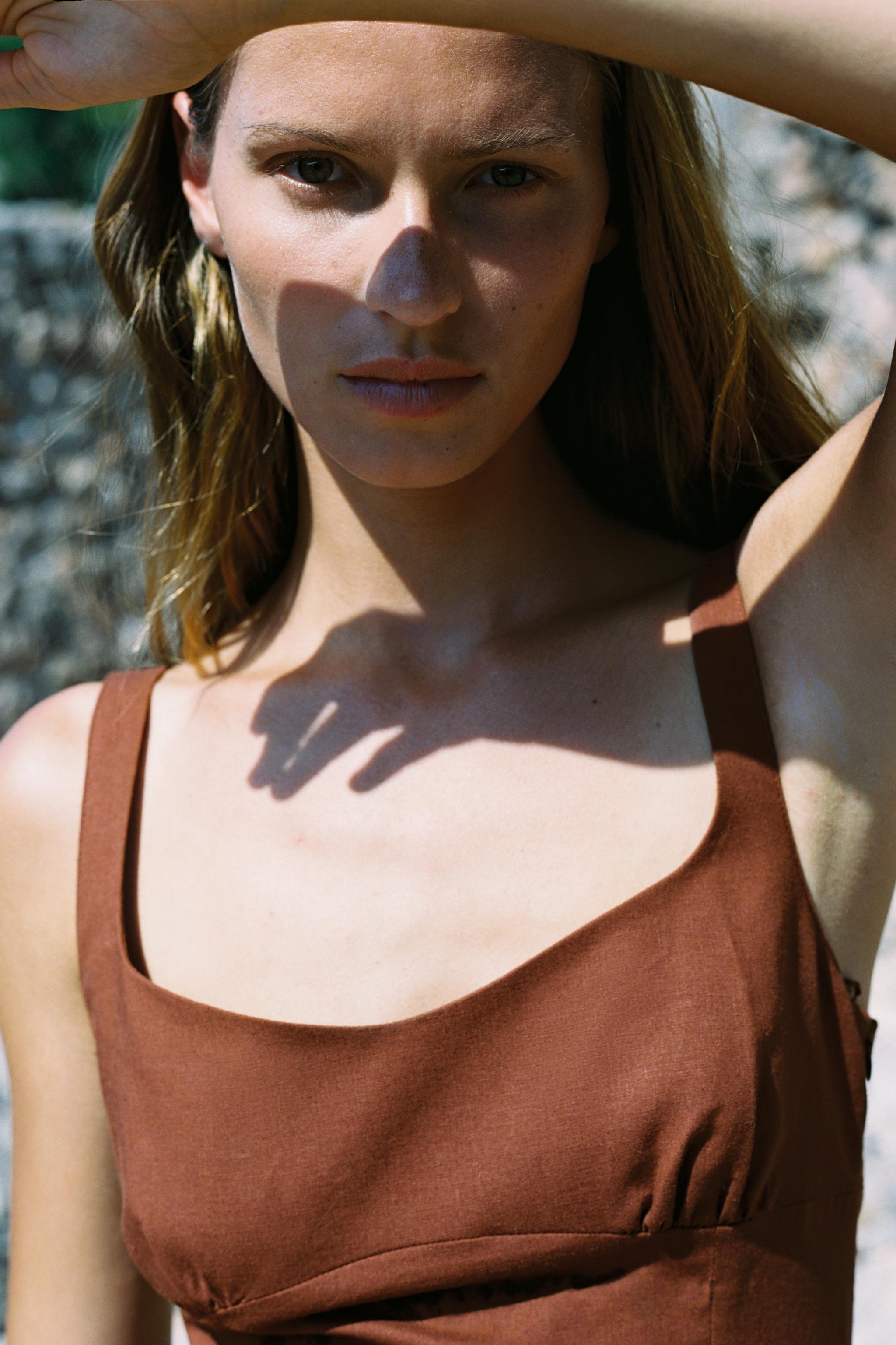 LINEN MIDI DRESS