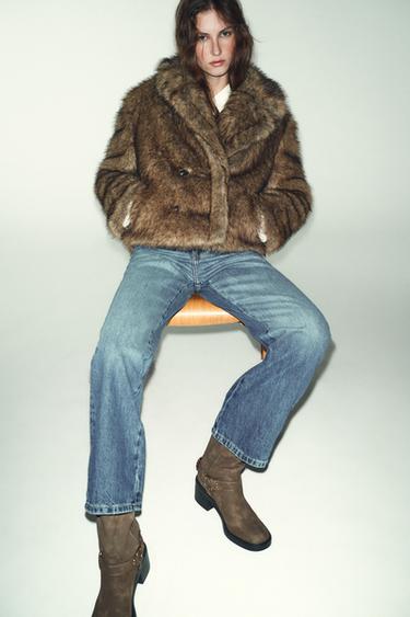 ЧЕРЕВИКИ-БАЙКЕРИ НА ПІДБОРАХ - Коричнювато-сірий Zara