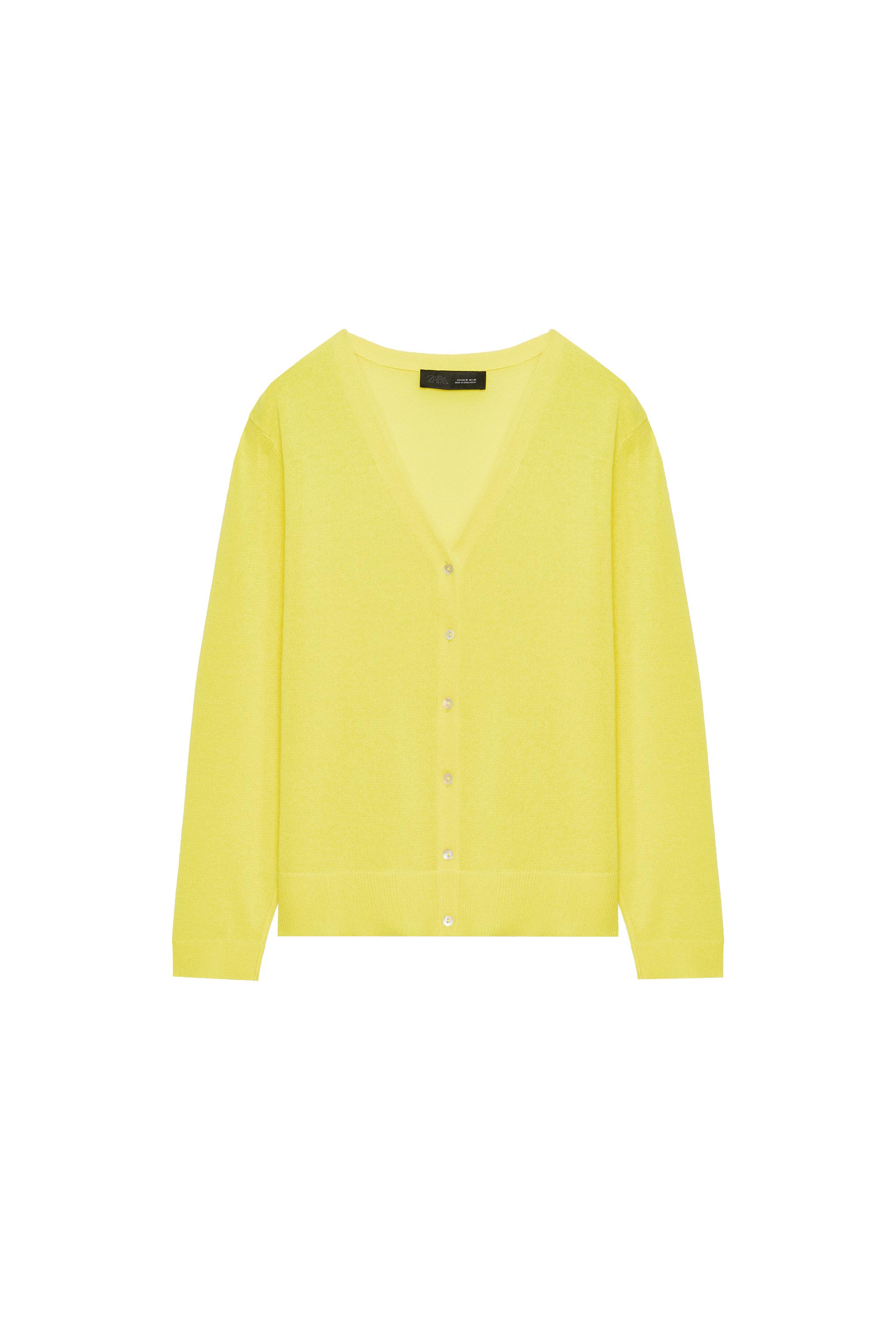 FINE KNIT CARDIGAN - Yellow | ZARA United States