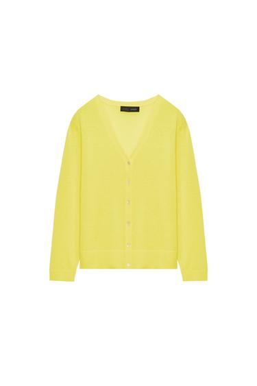 FINE KNIT CARDIGAN - Yellow by Zara