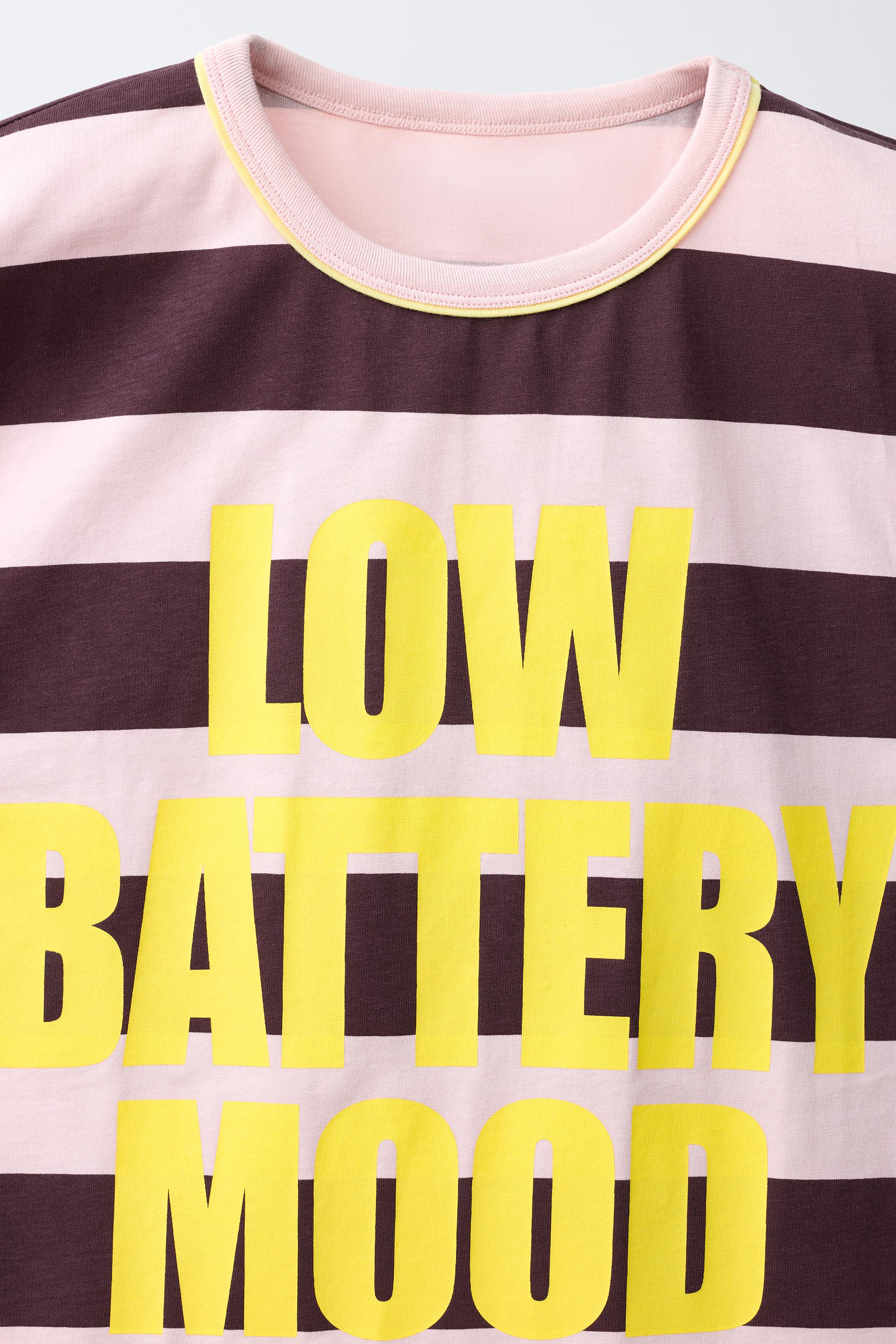 STRIPED TEXT PRINT T-SHIRT
