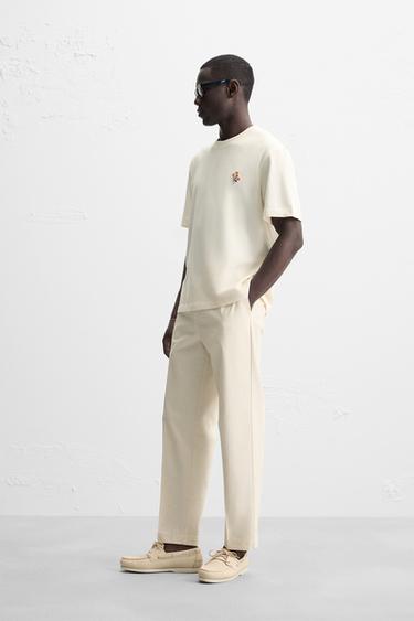 T-SHIRT À ESTAMPILLAGE PHOTOGRAPHIQUE EN MATIÈRES VARIÉES - Blanc cassé de Zara - Image 3