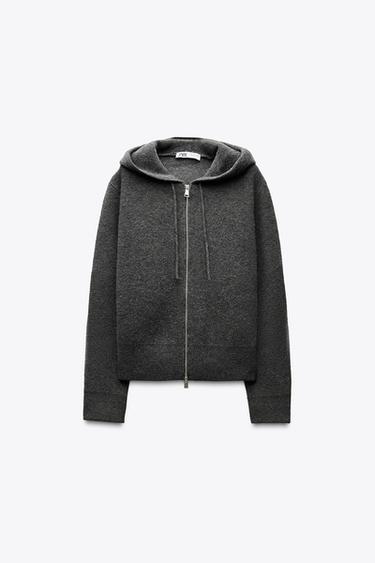 PLAIN STITCH HOODIE - Anthracite Grey by Zara