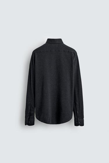 CHEMISE POLO DOUX EN COTON - Bleu marine foncé de Zara - Image 6