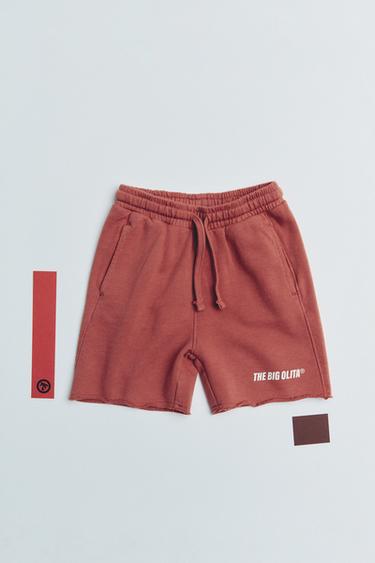 BERMUDA FELPA LOGO - Rosa de Zara