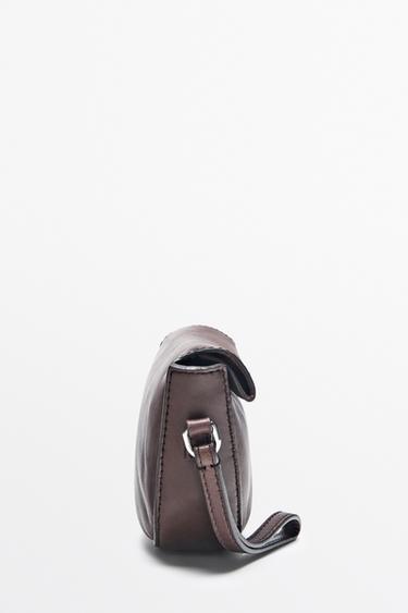 Nappa leather mini crossbody bag — Brown marl 2