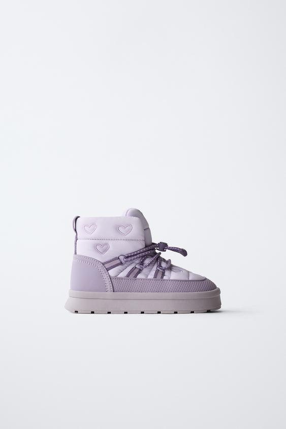 QUILTED WATER-REPELLENT ANKLE BOOTS - Mauve Purple by Zara - Image 0