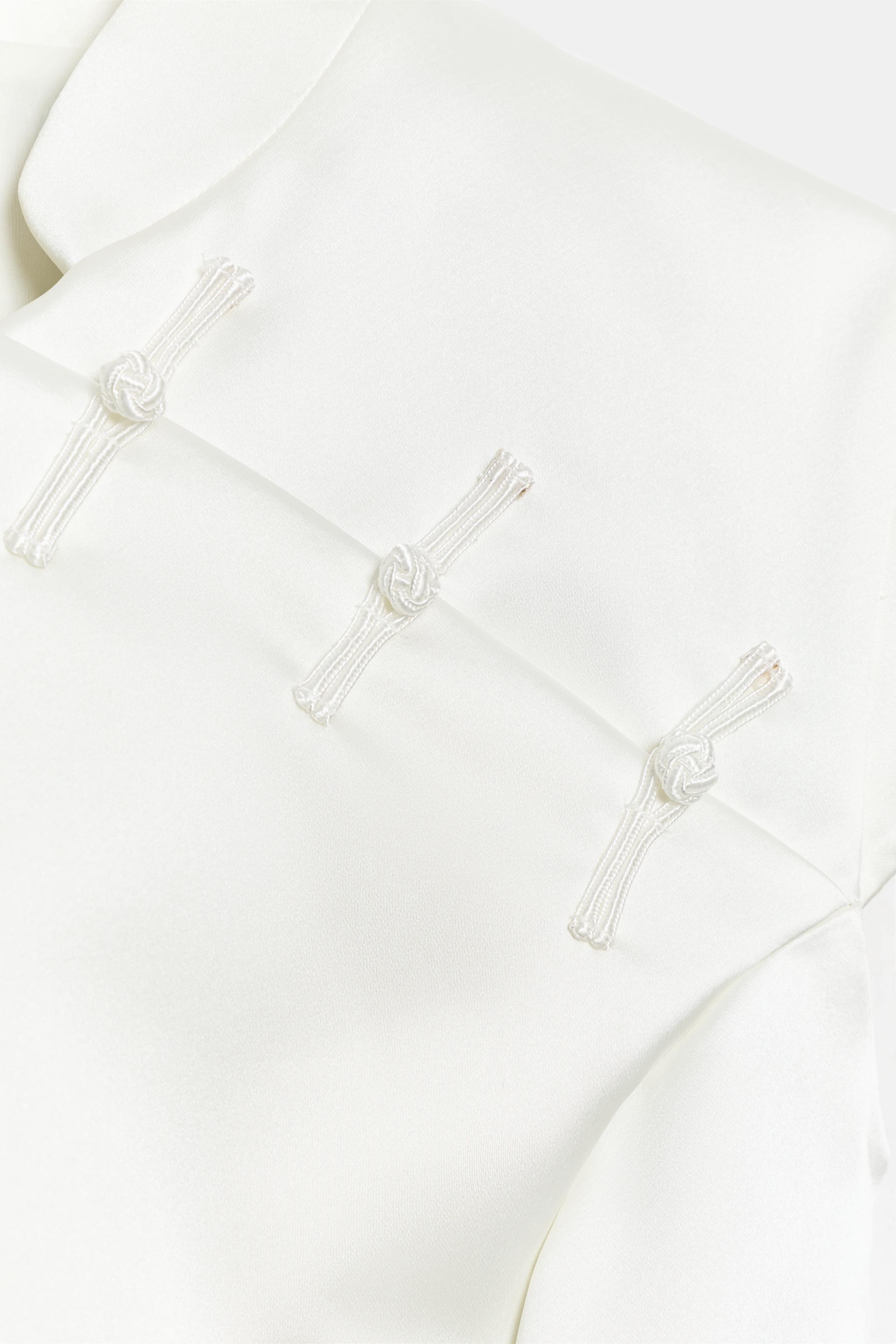 Saten Yüzeyli Süslü Düğmeli Mini Elbise - Görsel 9