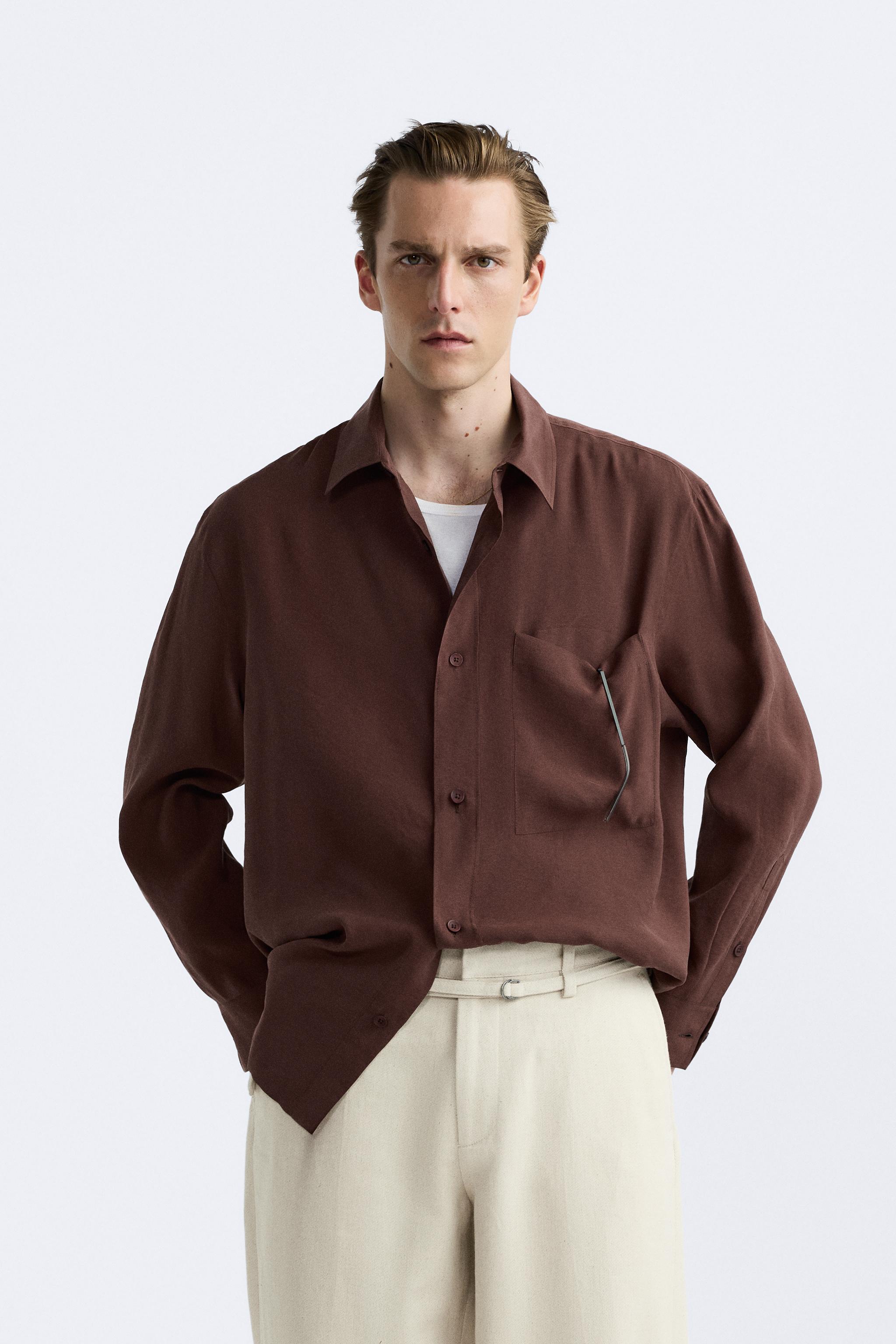 MODAL BLEND SHIRT - Burgundy | ZARA United States