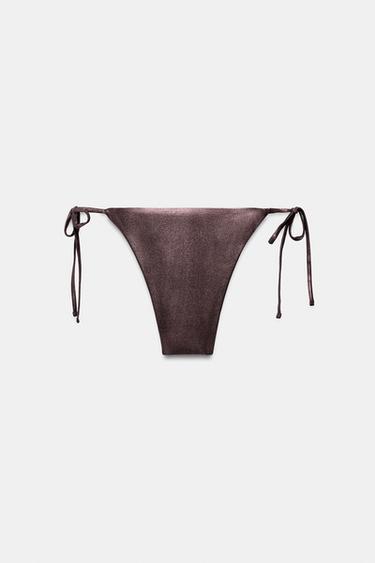 BAS DE BIKINI EFFET MÉTALLISÉ - Marron de Zara - Image 4