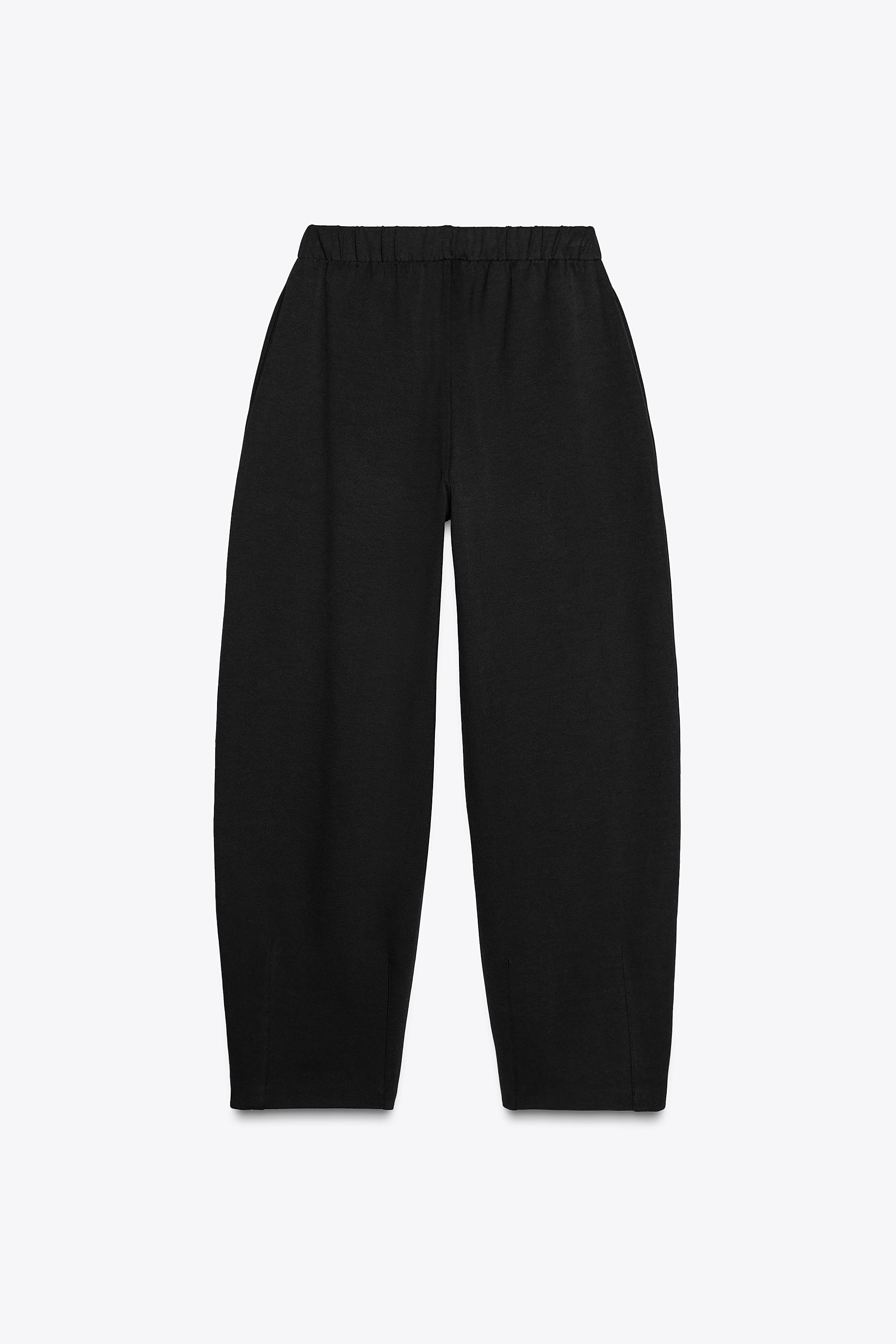 Lig. cocoon pants 黒　Mサイズ INTERLOCK COCOON PANTS - Black | ZARA United States