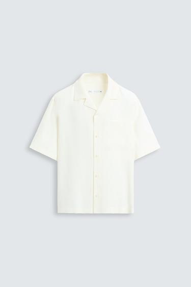FLOWING SHIRT WITH POCKET - Light beige by Zara