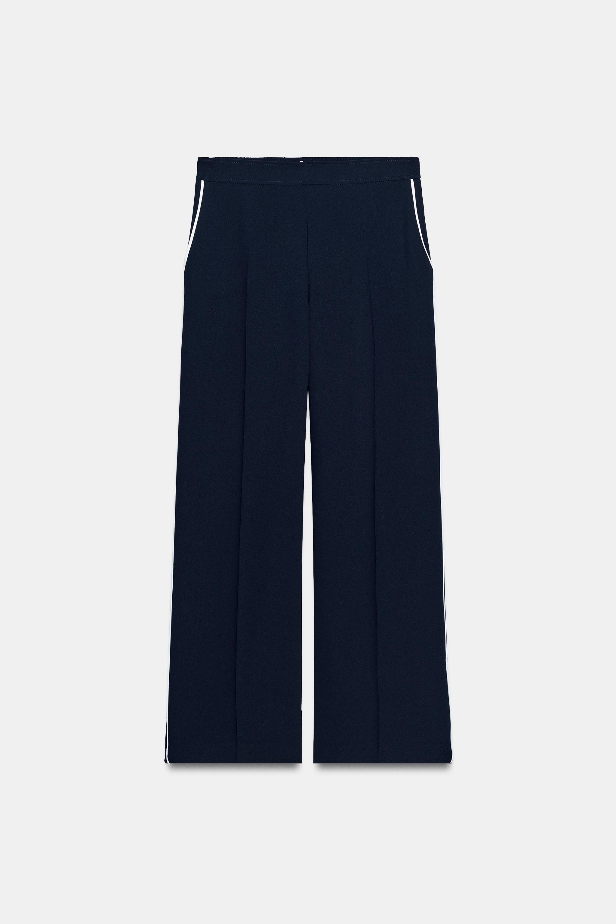 Contrast Piping Pants by Zara