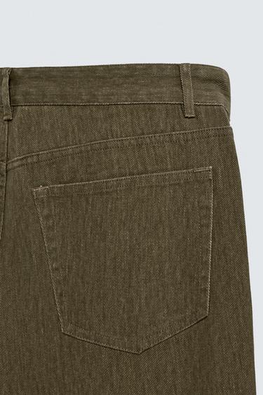PANTALON STRUCTURE COTON - Vert de Zara - Image 8