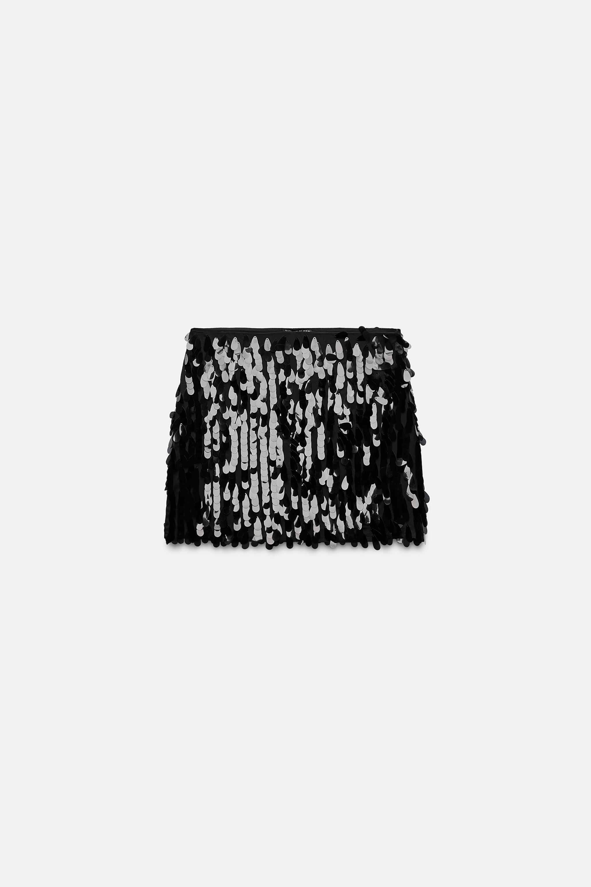 SEQUINNED MINISKIRT - Black | ZARA New Zealand