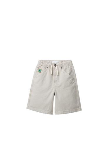 BERMUDA CARPENTER LOGO BORDADO - Crudo de Zara