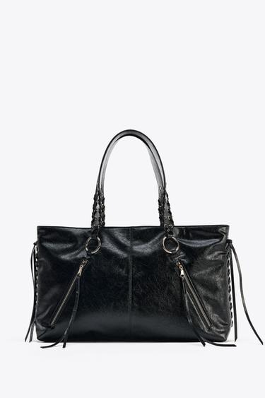 FRINGED SHOPPER - Black by Zara