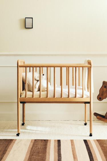 CHILDREN’S ASH WOOD MINI COT - Light beige by Zara