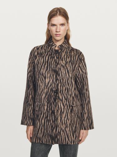 Zara Wool blend animal print coat - 763
