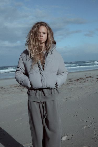 ANORAK ACOLCHADO WATER REPELLENT - Gris claro de Zara