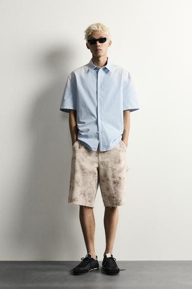 WASHED FLORAL PRINT CARPENTER SHORTS - Multicoloured by Zara