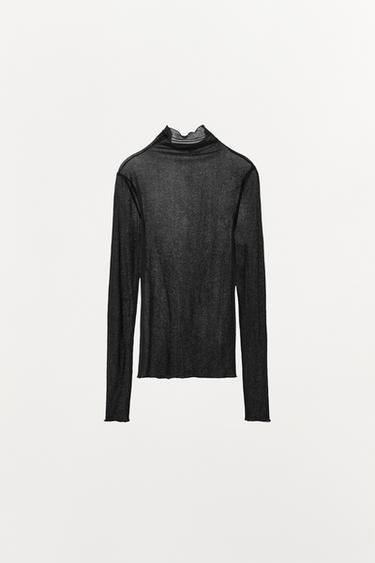 TOP PULL EN COTON - Noir de Zara - Image 3