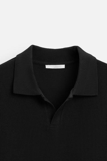 POLO STRUCTURE VERTICALE - Noir de Zara - Image 7