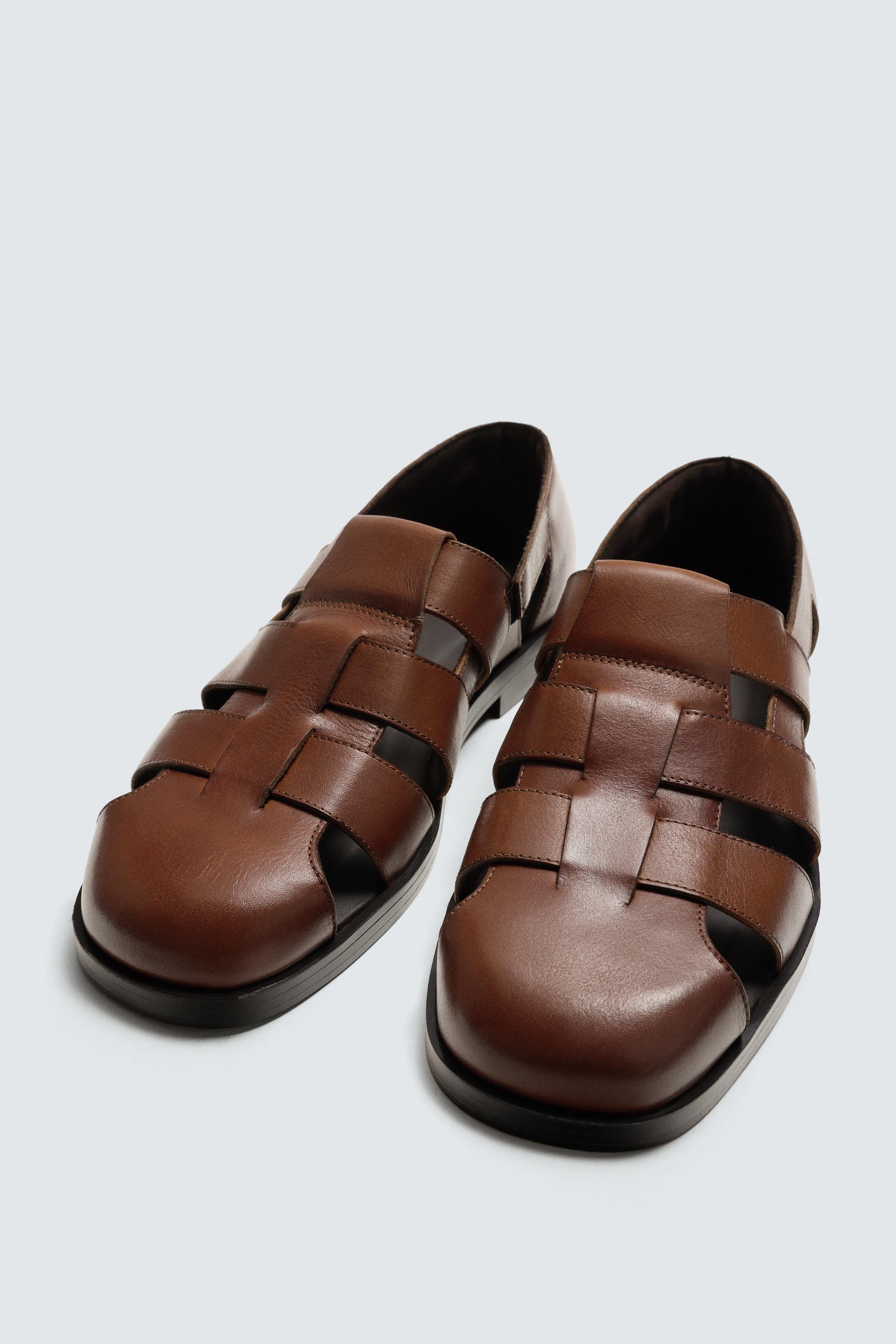 LIMITED EDITION LEATHER FISHERMAN SANDALS - Brown | ZARA Canada