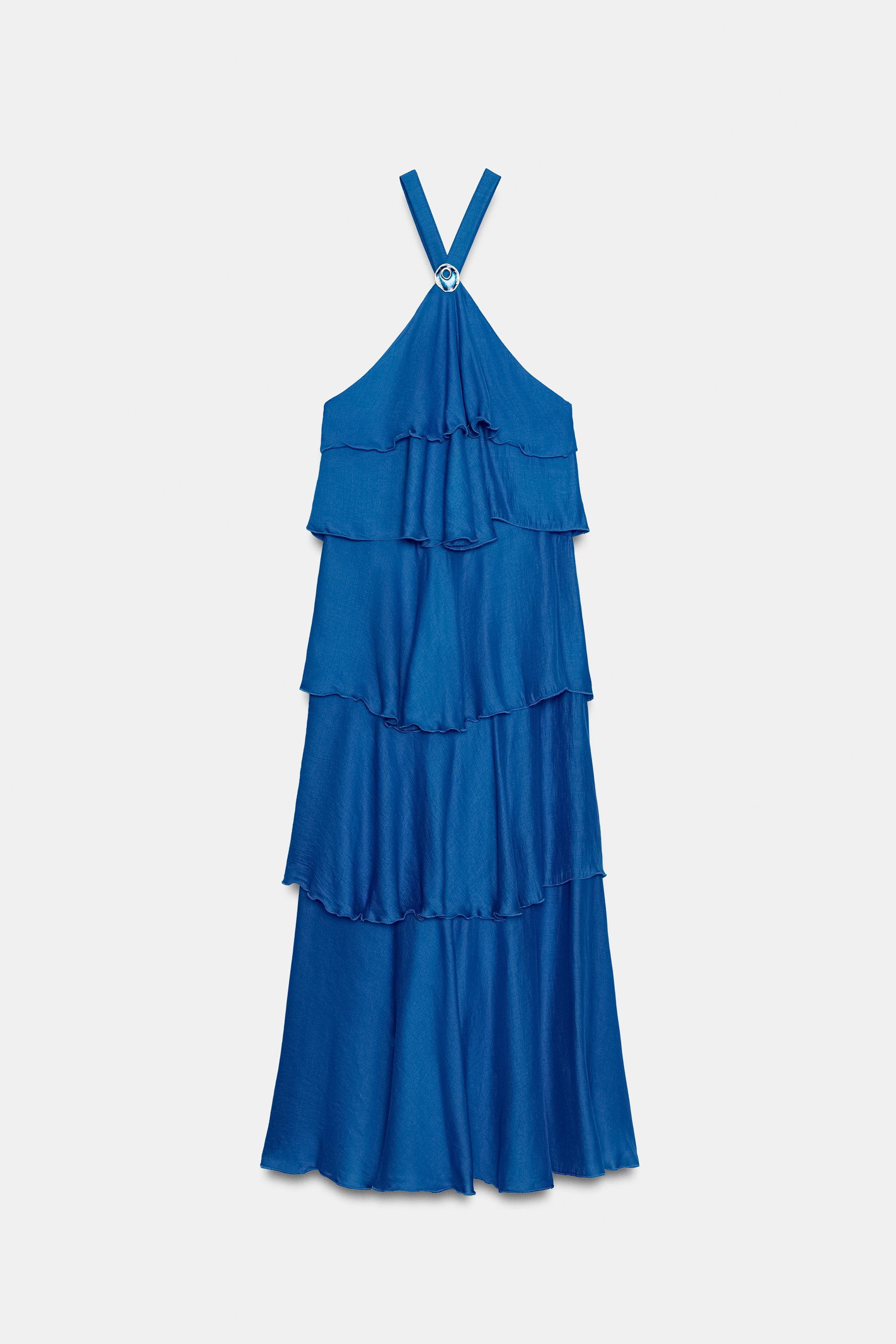 ROBE LONGUE À VOLANTS