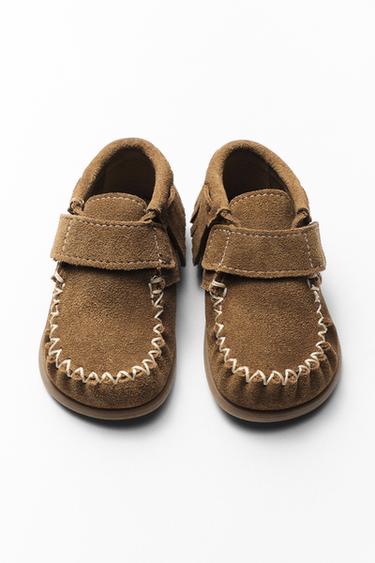 BOTTES À FRANGES EN CUIR BAREFOOT - Marron de Zara