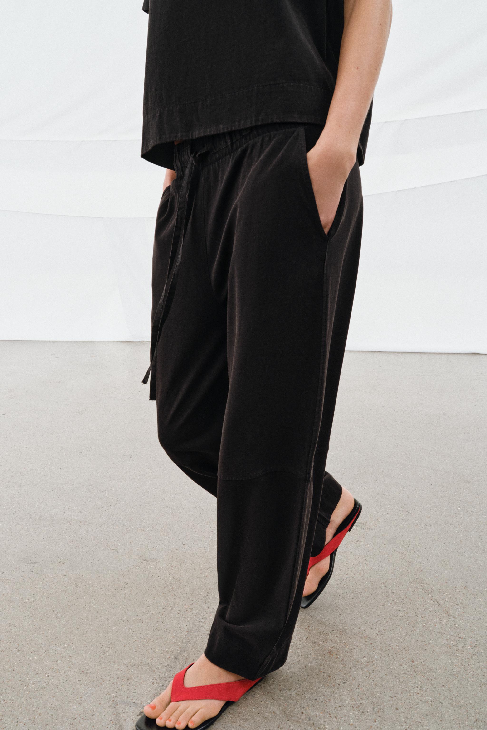 HEAVY COTTON WIDE LEG PANTS