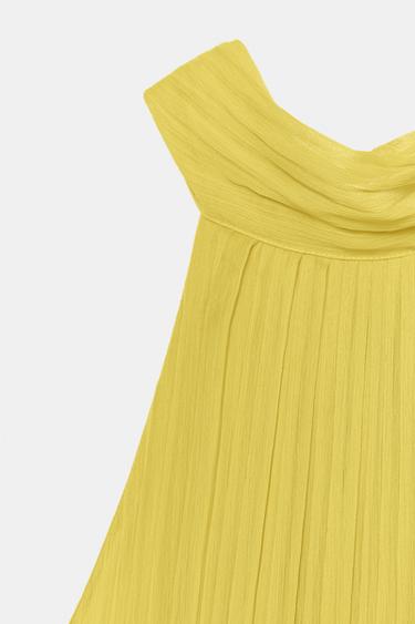 PLEATED MIDI DRESS - Lime by Zara - Image 8